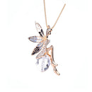 Clear Glass Charm Crystal Ball Full Rhinestone Embed Butterfly Angel Fairy Wind Pendant Women Girls Hot Elegant necklace 1 piece
