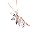 Clear Glass Charm Crystal Ball Full Rhinestone Embed Butterfly Angel Fairy Wind Pendant Women Girls Hot Elegant necklace 1 piece