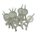 10 Piece Eiffel Tower 20mm Blank Round Bezel Tray Cabochon Connector Pendant