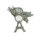 10 Piece Eiffel Tower 20mm Blank Round Bezel Tray Cabochon Connector Pendant