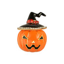 Cute Pumpkin with Shiny Rhinestone Hat Brooch Pins Halloween Party Breastpin Fashion Costume Jewelry