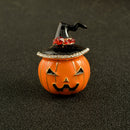 Cute Pumpkin with Shiny Rhinestone Hat Brooch Pins Halloween Party Breastpin Fashion Costume Jewelry