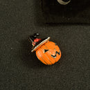Cute Pumpkin with Shiny Rhinestone Hat Brooch Pins Halloween Party Breastpin Fashion Costume Jewelry
