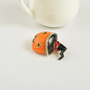 Cute Pumpkin with Shiny Rhinestone Hat Brooch Pins Halloween Party Breastpin Fashion Costume Jewelry