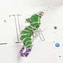 Fashion Women Popular Ocean Style Charm Cute Elegant Exquisite Green &Purple Oil Paint Alloy Seahorse Shape Brooch Pin Jewelry