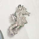 Fashion Women Popular Ocean Style Charm Cute Elegant Exquisite Green &Purple Oil Paint Alloy Seahorse Shape Brooch Pin Jewelry