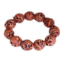 Tibet Tibetan Buddhist Buddha Prayer Beads Bracelet Bamboo Engraving Flower