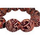Tibet Tibetan Buddhist Buddha Prayer Beads Bracelet Bamboo Engraving Flower