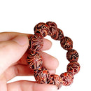 Tibet Tibetan Buddhist Buddha Prayer Beads Bracelet Bamboo Engraving Flower