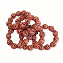 Tibet Tibetan Buddhist Buddha Prayer Beads Bracelet Bamboo Engraving Flower