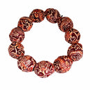 Tibet Tibetan Buddhist Buddha Prayer Beads Bracelet Bamboo Engraving Flower