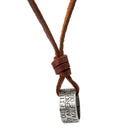 Fashion Men Retro Leather Cord Necklace Wide Round Circle Ring Pendant