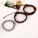 Hot Vintage Handmade Braided Multi-Layer Western Men's PU Leather Bracelets