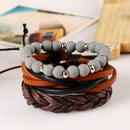 Hot Vintage Handmade Braided Multi-Layer Western Men's PU Leather Bracelets