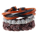 Hot Vintage Handmade Braided Multi-Layer Western Men's PU Leather Bracelets
