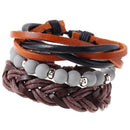 Hot Vintage Handmade Braided Multi-Layer Western Men's PU Leather Bracelets