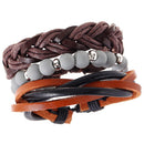 Hot Vintage Handmade Braided Multi-Layer Western Men's PU Leather Bracelets