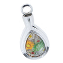 Flower Patch Teardrop Silver Cremation Pendant Ash Holder Memorial Jewelry