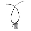 Women Men's Cool Dumbbell Pendant Black Braided Rope Necklace Charm Jewelry