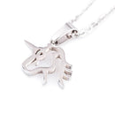 Unisex Jewelry Silver Stainless Steel Unicorn Charm Pendant Necklace Chain