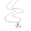 Unisex Jewelry Silver Stainless Steel Unicorn Charm Pendant Necklace Chain