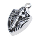 Cremation Urn Jewelry Ash Holder Mini Keepsake Jewelry Antique Silver Shield