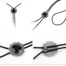 Vintage Western Cowboy Men Bolo Tie Necklace Jewelry Leather Handmade