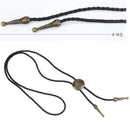 Vintage Bronze Alloy Fashion Bolo Tie Bow Tie Handmade PU Leather for Mens