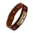 Vintage Unisex PU Leather Cuff Gothic Wristband Bracelet With Clip Button Adjustable Size