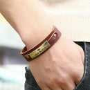 Vintage Unisex PU Leather Cuff Gothic Wristband Bracelet With Clip Button Adjustable Size