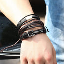 Multi Strand PU Leather Braided Cord Guitar Music Lover Charms Wrap Wristband Men Women Fashion Punk Rock Wristband