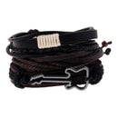 Multi Strand PU Leather Braided Cord Guitar Music Lover Charms Wrap Wristband Men Women Fashion Punk Rock Wristband