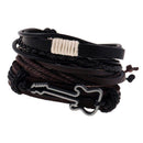 Multi Strand PU Leather Braided Cord Guitar Music Lover Charms Wrap Wristband Men Women Fashion Punk Rock Wristband