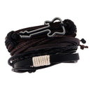 Multi Strand PU Leather Braided Cord Guitar Music Lover Charms Wrap Wristband Men Women Fashion Punk Rock Wristband