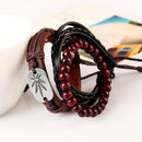 Multilayer Womens Cuff Bangle Gothic Punk PU Leather Bracelet Jewelry Unisex
