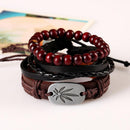 Multilayer Womens Cuff Bangle Gothic Punk PU Leather Bracelet Jewelry Unisex
