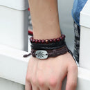 Multilayer Womens Cuff Bangle Gothic Punk PU Leather Bracelet Jewelry Unisex