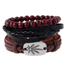 Multilayer Womens Cuff Bangle Gothic Punk PU Leather Bracelet Jewelry Unisex