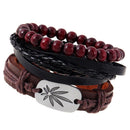 Multilayer Womens Cuff Bangle Gothic Punk PU Leather Bracelet Jewelry Unisex