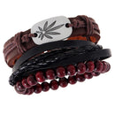 Multilayer Womens Cuff Bangle Gothic Punk PU Leather Bracelet Jewelry Unisex