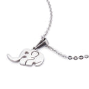 Fashion Womens Silver Elephant Animal Pendant Necklace Stainless Steel Chain