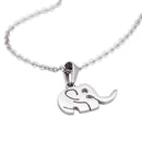 Fashion Womens Silver Elephant Animal Pendant Necklace Stainless Steel Chain