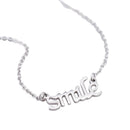 Silver Tone Stainless Steel 'Smile' Pendant Couple BBF Friend Necklace Birthday Gift Jewelry