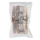 Set Of 4pcs Men Women Wood Beads Ethnic Tribal Bracelets Leather Wristbands