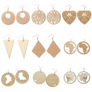 Africian Figure DIY Earrings Natural Unfinished Round Wooden Drop Earrings