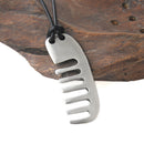 Women Cool Comb Pendant Black Braided Rope Necklace Charm Sweater Jewelry