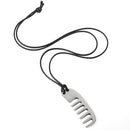 Women Cool Comb Pendant Black Braided Rope Necklace Charm Sweater Jewelry