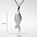 Antique Silver Alloy 3D Fish Pendant Necklace Chain Long Chain Sweater Jewellery 32"