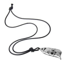 Novelty Vintage Countryside Plant Dangle Flattened Pea Pod Women Sweater Necklace with Long Black Weave PU Leather Rope Jewelry
