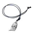 Novelty Vintage Countryside Plant Dangle Flattened Pea Pod Women Sweater Necklace with Long Black Weave PU Leather Rope Jewelry